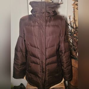 St. John's Bay Brown Quilted Down Puffer Jacket Size M